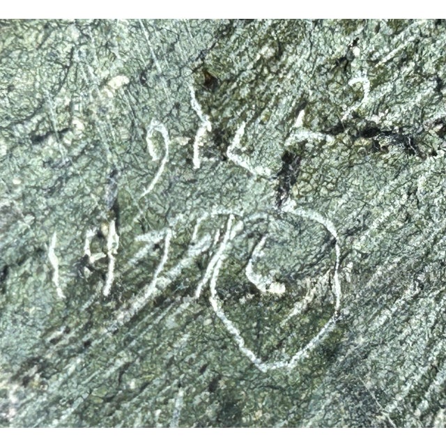 Vintage Canadian Inuit Beluga Whale Serpentine Stone Carving by Nooshoota Paduq (1979) For Sale - Image 11 of 12