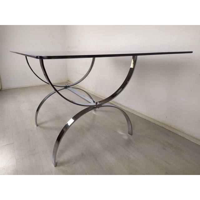 Vintage Glass Chrome Office Desk, 1970s For Sale - Image 7 of 18