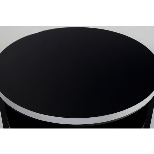 Small Art Deco Black Glass and Chrome Coffee Table, 1930s For Sale - Image 3 of 4