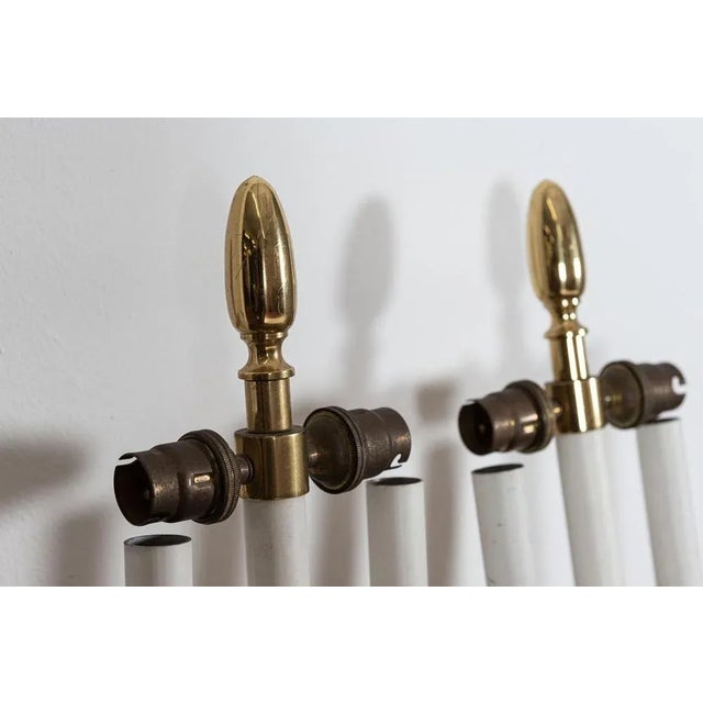 1950s Large Mid-Century Italian Brass Wall Lights, Set of 2 For Sale - Image 5 of 11