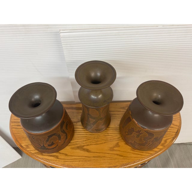 1960s Designs West Stoneware Pottery Vases, Set of Three For Sale - Image 5 of 12