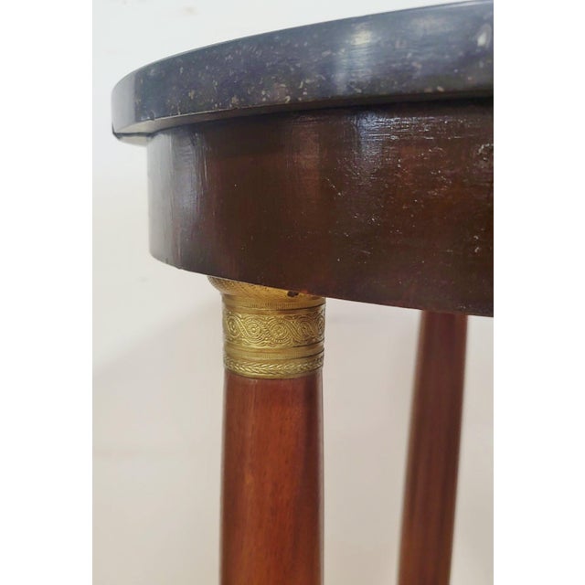 Antique French Round Directoire Bronze & Marble Top Empire Gueridon Side Table For Sale In New York - Image 6 of 13