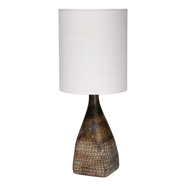Textured Stoneware Table Lamp by Stig Lindberg for Studiohanden Gustavsberg, 1950s For Sale