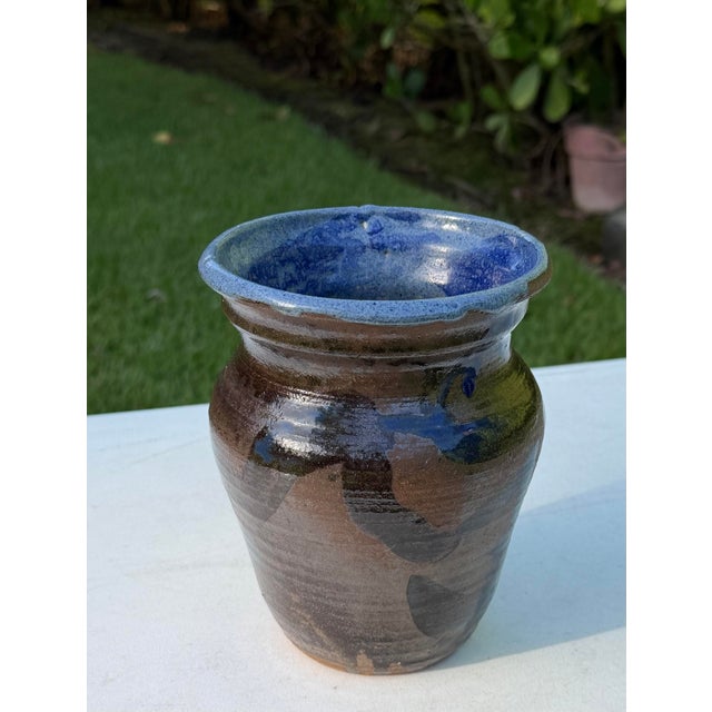 Late 20th Century Vintage 6.75” Signed Studio Pottery Vase For Sale - Image 5 of 11