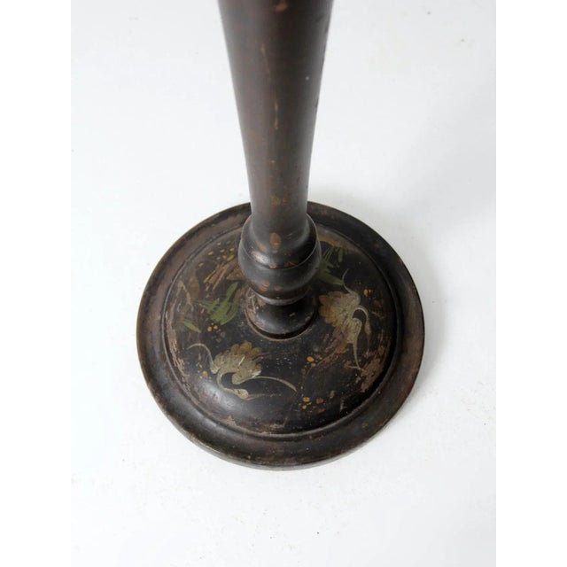 Late 19th Century Antique Chinoiserie Hand-Painted Pedestal Plant Stand For Sale - Image 5 of 12