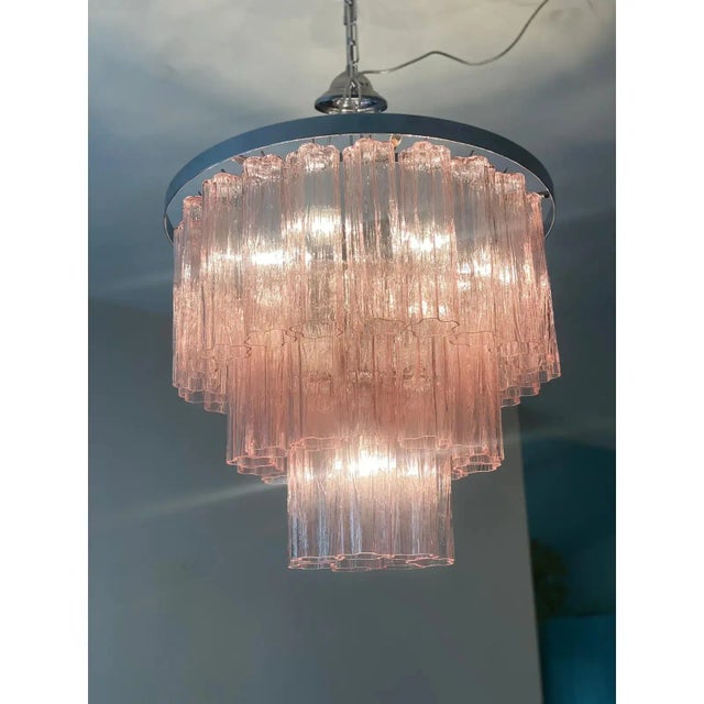 Tronchi Murano Glass Chandelier in Venini Style by Simoeng For Sale - Image 11 of 11