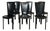 Black Leather Dining Chairs, Set of 6 For Sale