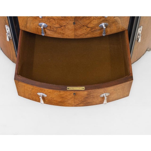 Fine Art Deco Demi Lune Cabinet with Silver-Plated Handles, Late 1920s For Sale - Image 16 of 18