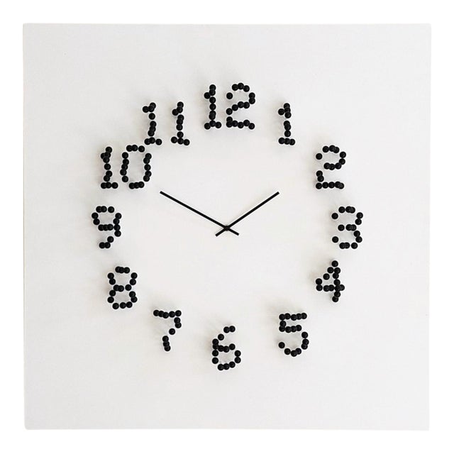 "Mocap" (White-Black) Illusionistic Wall Clock / Wall-Sculpture For Sale
