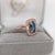 Metal 5.4Ct Blue Zircon Ring With Earth Mined Diamonds: Solid 14k Gold, Cushion 10x7mm, Size 6.75 For Sale - Image 7 of 9