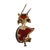 Contemporary Orangish Red Jade Animal Brooch or Fur Clip For Sale - Image 3 of 3