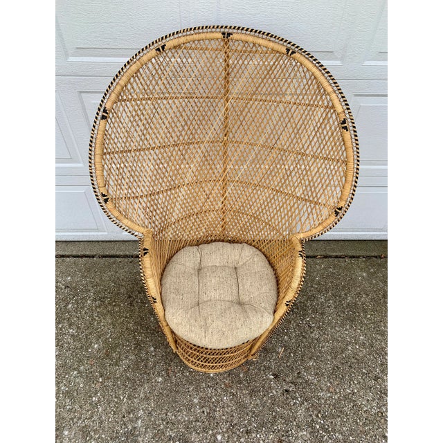 Bohemian Wicker Emanuelle Peacock Chair For Sale In South Bend - Image 6 of 13