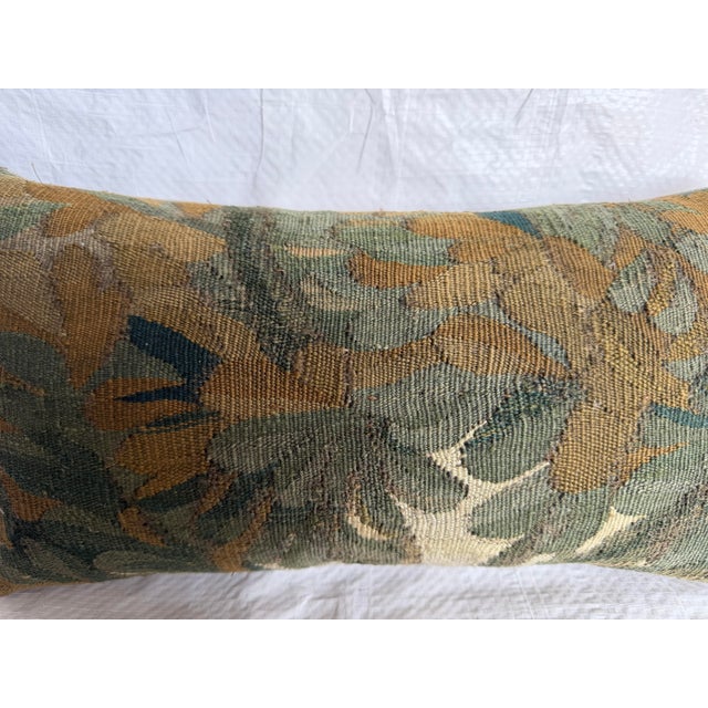 17th Century 17th Century Flemish Tapestry Pillow With Verdure Leaf Design For Sale - Image 5 of 7