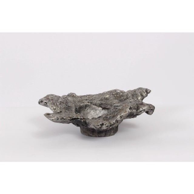 Paul Evans handcrafted cast aluminium moon crater accessory dish. Bowl. 1960s. Organic. Brutalist. Rarity. Marked 220 to...