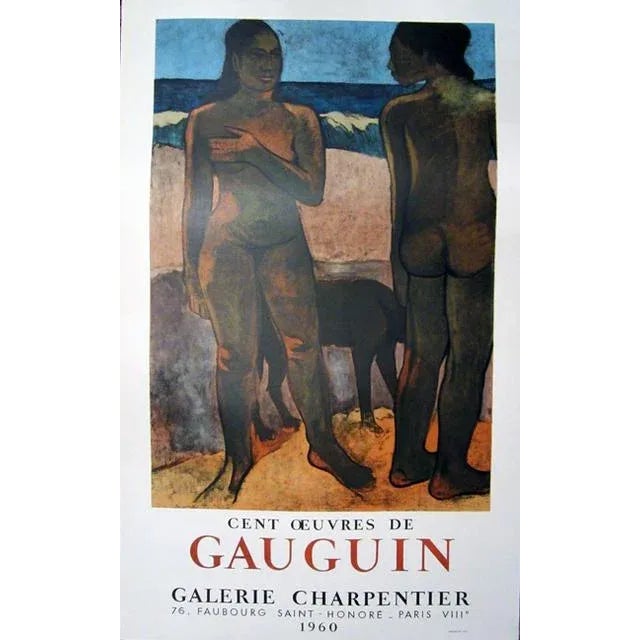 Cest Oeuvres de Gauguin, Galerie Charpentier, 1960 Lithographic Original Release Exhibition Poster 30 1/2 × 19 in 77.5 ×...