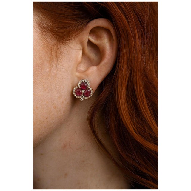 Bochic "Orient" Vintage Retro Diamond & Ruby & Set In 18K Gold & Silver For Sale - Image 15 of 18