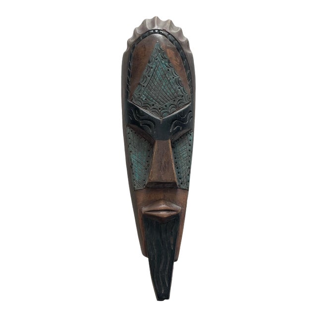 Vintage Hand Carved African Asante Mask For Sale