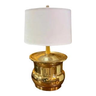 Mid 20th Century Mid Century Modern Brass Urn Lamp, Signed For Sale
