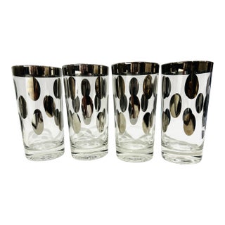 Vintage Set of 4 Dorothy Thorpe Era Tumblers With Dots For Sale