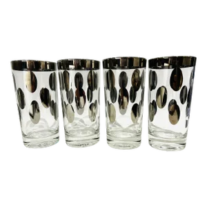 Vintage Set of 4 Dorothy Thorpe Era Tumblers With Dots