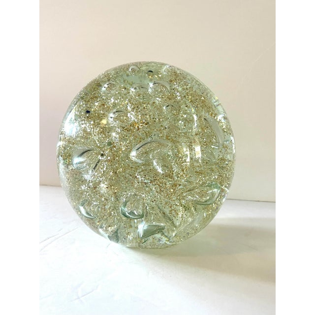 Large Vintage Art Glass Sphere Paper Weight For Sale - Image 10 of 10