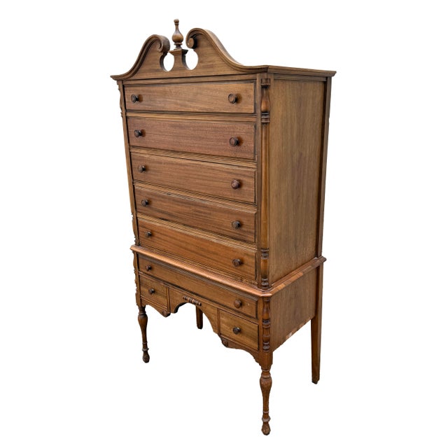 1920s 1920s Antique Mahogany Highboy For Sale - Image 5 of 10