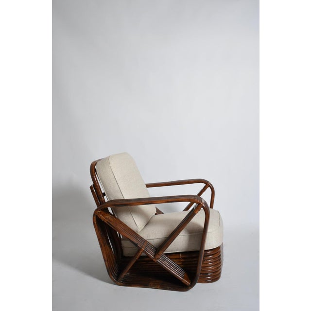 Rattan armchair, 1940s. Height: 78 cm - 30.71 in Length: 83 cm - 32.68 in Width: 83 cm - 32.68 in Seating height: 36 cm -...