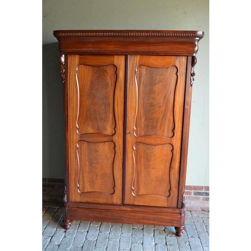 Antique Mahogany Biedermeier Maids Cupboard For Sale - Image 9 of 10