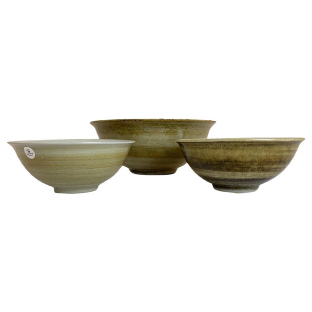 Scandinavian Ceramic Bowls by Carl-harry Stålhane, Sweden, Set of 3 For Sale
