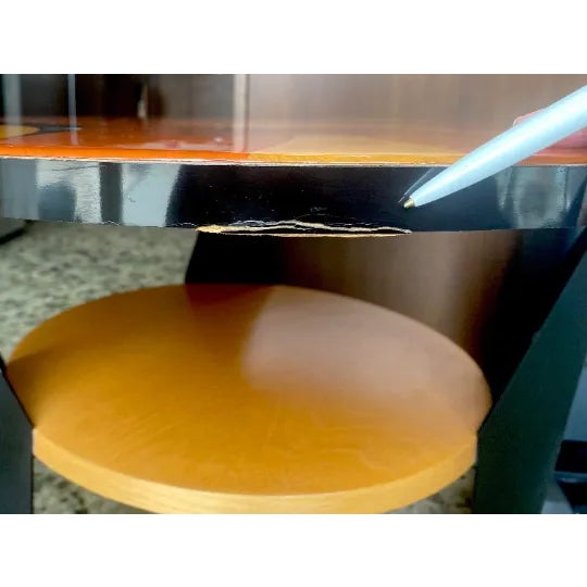 Vintage 1990s Memphis Post Modern Two Tier Side Table by Benjamin Le For Sale - Image 9 of 9