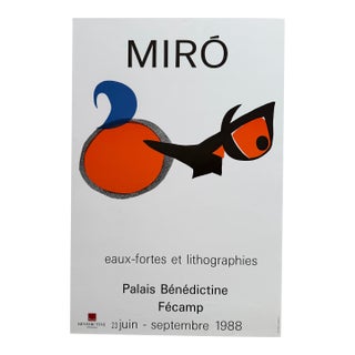 Joan Miró (1893–1983), Eaux Fortes Et Lithographies, Palais Bénédictine, Fécamp, 1988, Exhibition Poster For Sale