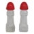 Mid 20th Century Mid Century Modern Pressed Glass Salt and Pepper Shakers Pair of 2 With Red Tops For Sale
