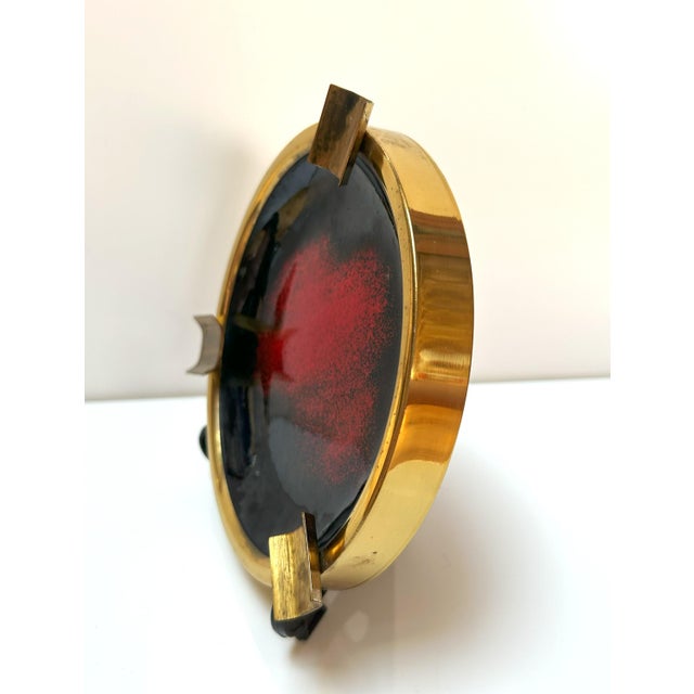 Space Age Enameled Brass Ashtray, 1970s-1980s For Sale - Image 3 of 5