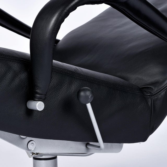 Metal Pair of Percival Lafer Black Leather Brazilian Modern Recliners For Sale - Image 7 of 12