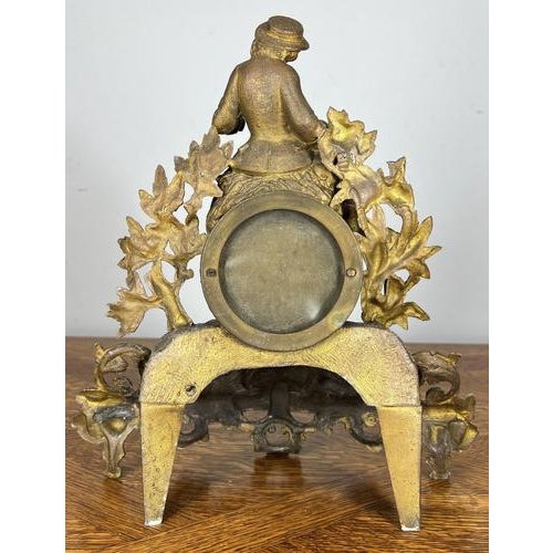 Vintage French Style Mantel Clock with Matching Candelabras, Set of 3 For Sale - Image 9 of 18