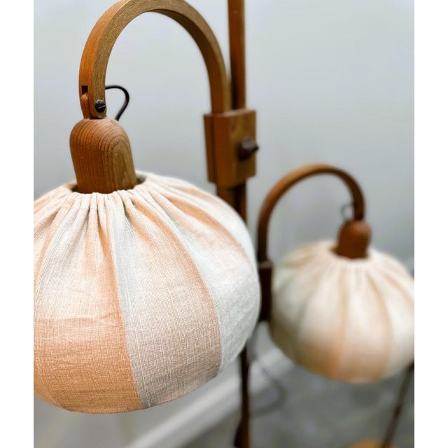 Beige Vintage Danish Adjustable Teak Standing Lamp from Domus, 1970s For Sale - Image 8 of 16
