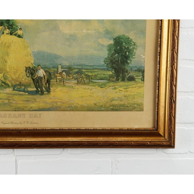 Print c.y. Lawrence " Fragrant Hay" Farmhouse Gilt Frame For Sale - Image 4 of 8