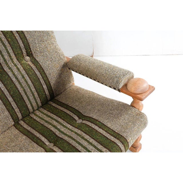 Vintage Danish Modern Sofa Mid Century Oak Frame For Sale - Image 10 of 12