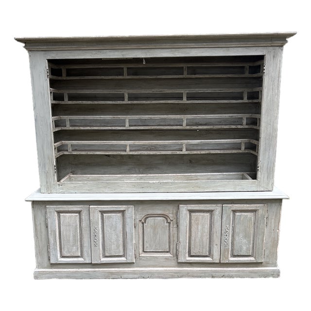 Antique French Provencial Buffet a Deux Corps Monumental 2 Part China Cabinet For Sale