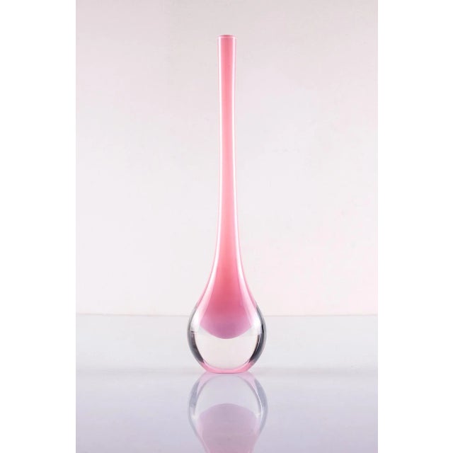 Splendid Sommerso Murano Glass Vase "Goccia" by Antonio da Ros for Cenedese Vetri, Italy. This piece has an attribution...