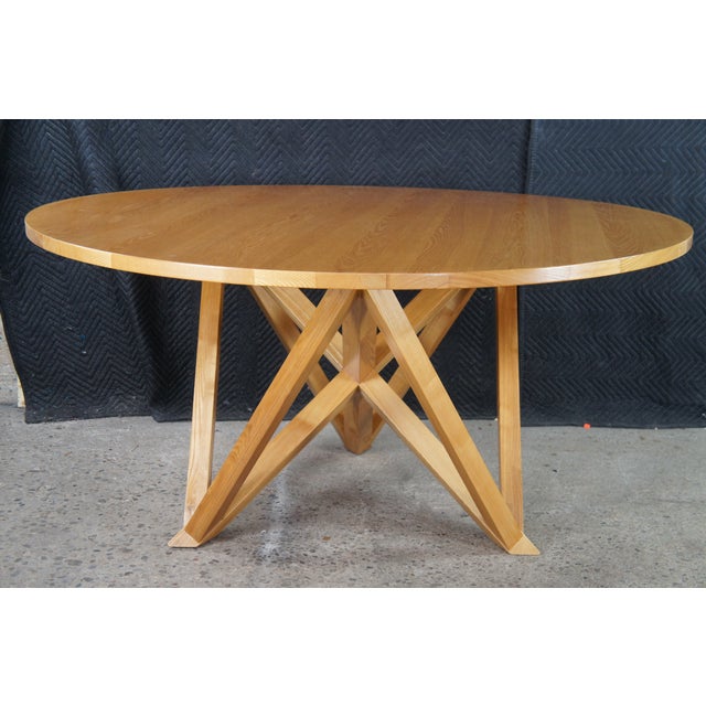 2000 - 2009 Ralph Lauren Geometric Modern Round Ash Lauren Studio Dining Breakfast Table 60" For Sale - Image 5 of 12