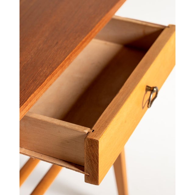 Wood Scandinavian Birch Bedside Table, 1950s For Sale - Image 7 of 12
