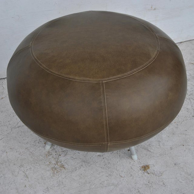 Contemporary Ottoman with Aluminum Legs by Allermuir For Sale - Image 4 of 7