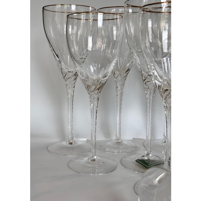 Glass 1990s Lenox Encore Gold Water & Wine Goblets - Set of 15 For Sale - Image 7 of 16
