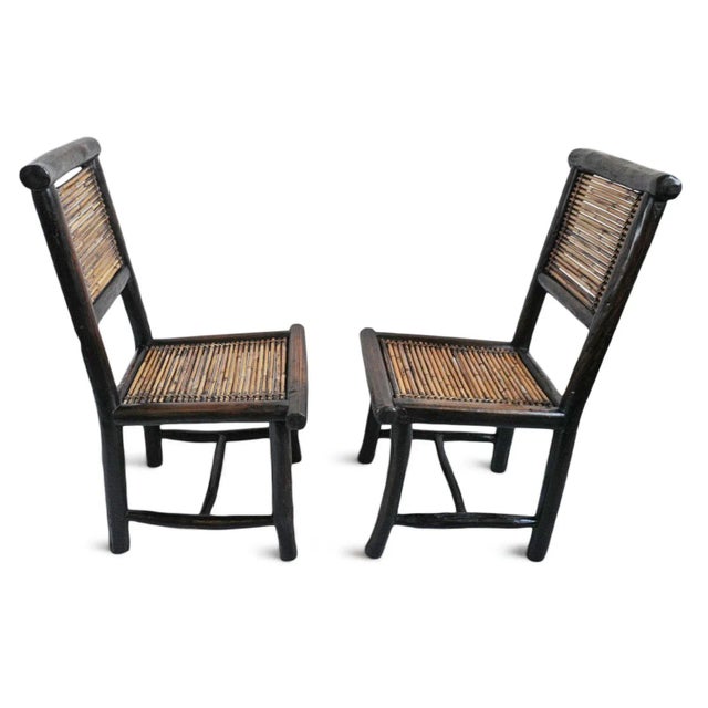 Vintage Pair of Bamboo Chairs For Sale - Image 4 of 9