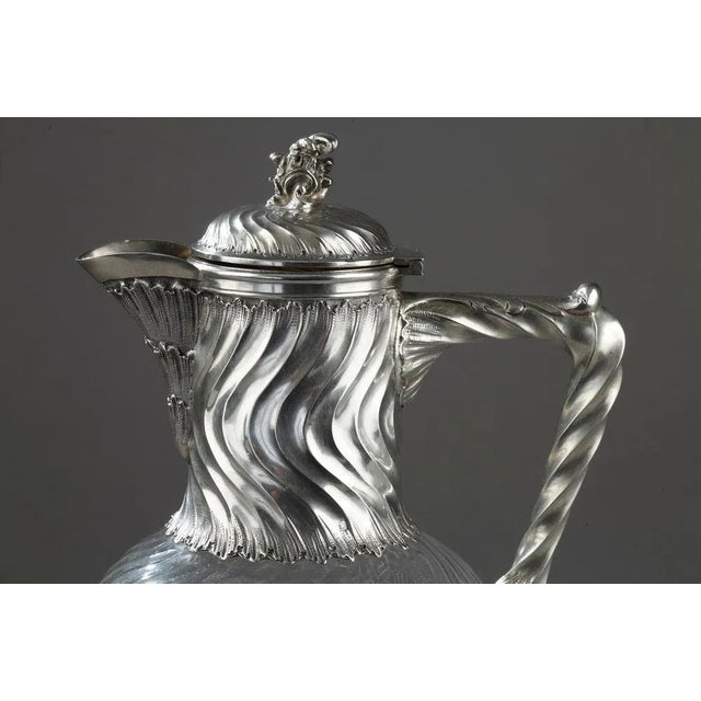 Metal Ewers in Silver and Crystal, 19th Century, Set of 4 For Sale - Image 7 of 15