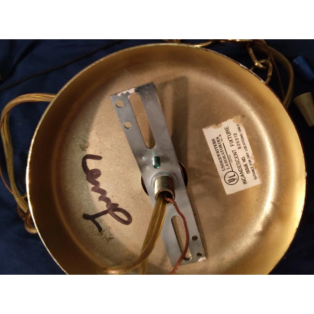 1980's Post Modern Brass and Acrylic Pendant For Sale - Image 11 of 12