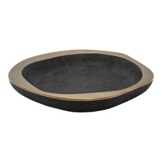 Black Shagreen & Brass Lily Bowl M by R&y Augousti For Sale
