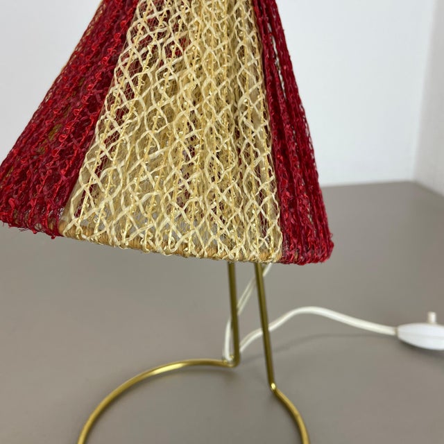Brass & Fabric Table Light in the style of Kalmar, Austria, 1960s For Sale - Image 11 of 18