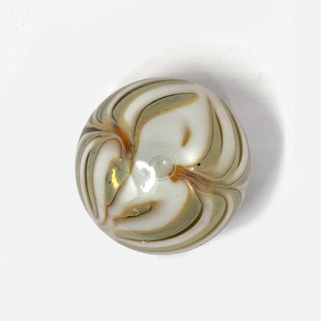 Vintage David R Boutin Art Glass Paperweight 1979 Rainbow Glassworks 3" Signed For Sale - Image 4 of 6